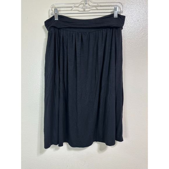 Simlu Women's Slub Knit Black Hipster Mini Skirt with Pockets, Size XL - Picture 1 of 4